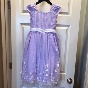 Jona Michelle Lilac Dress with White Embroidery